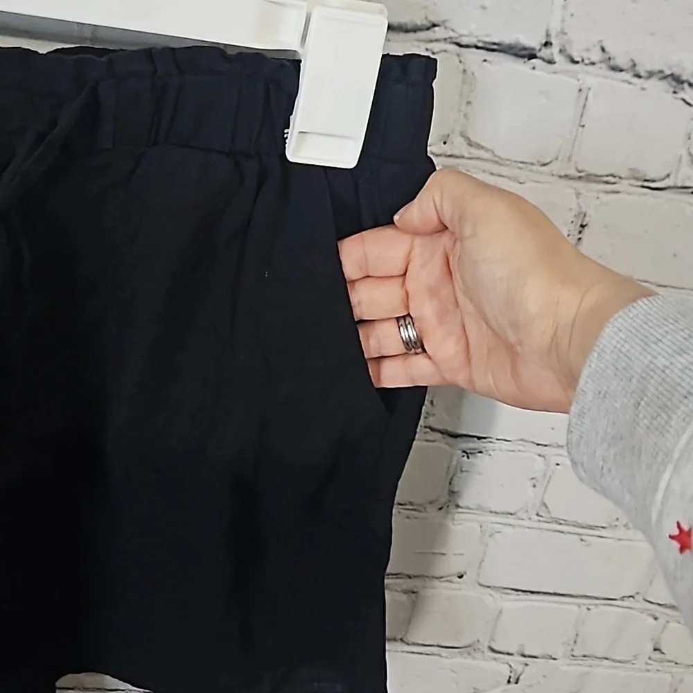 Shein cotton tie waist shorts